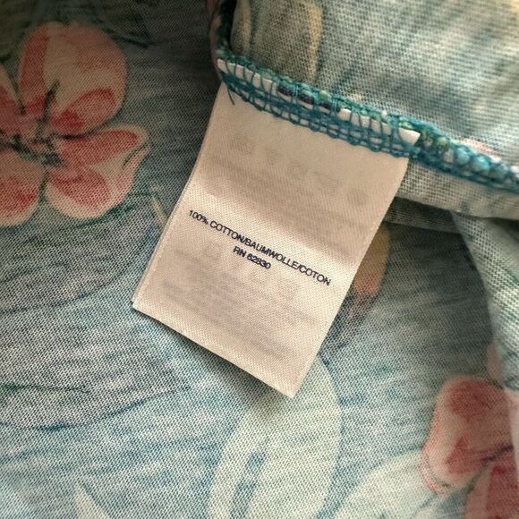 Lands End Womens Shift Dress Size M Blue Pink Tropical Floral Sleeveless Pockets - Picture 6 of 10